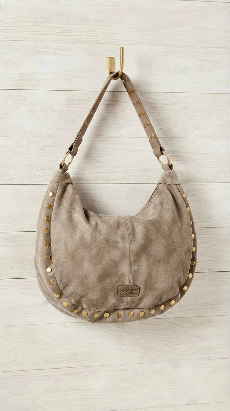 Bolso Hobo de Antelina con Tachuelas +3 colores