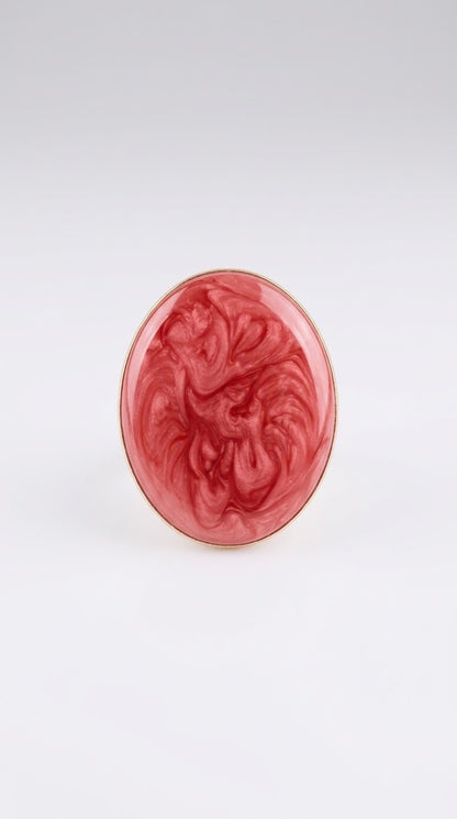 Anillo Maxi óvalo marmoleado +7colores