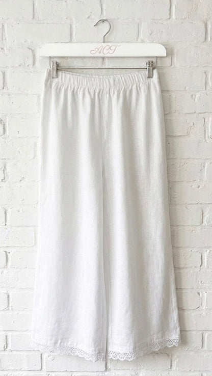 Pantalón de lino croché Aurora