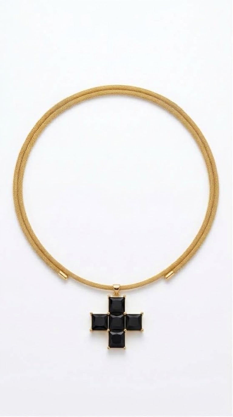 Collar de Cordón Magnético Cruz Cuadrada +3 colores