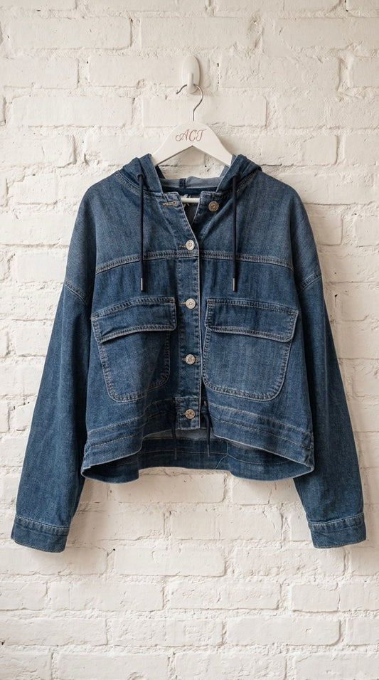 Cazadora Denim Urban con Capucha