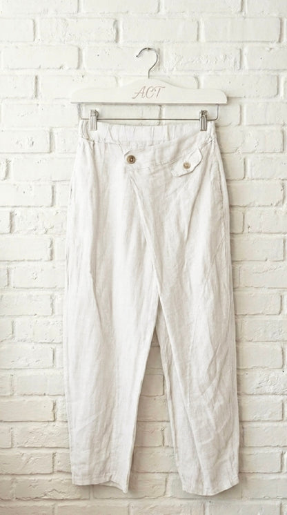 Pantalón cruzado lino