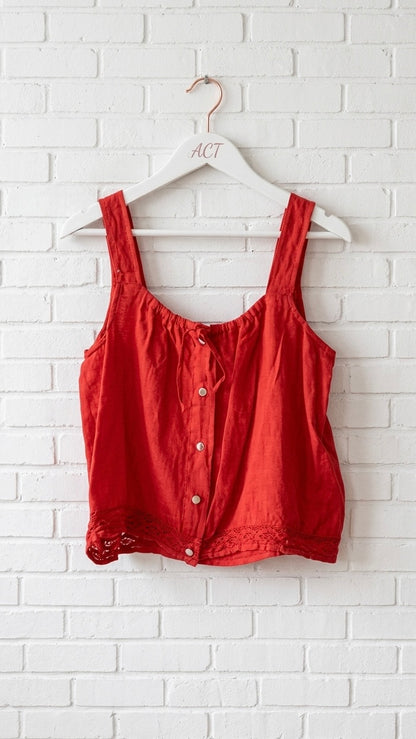 Top de lino con encaje +8 colores