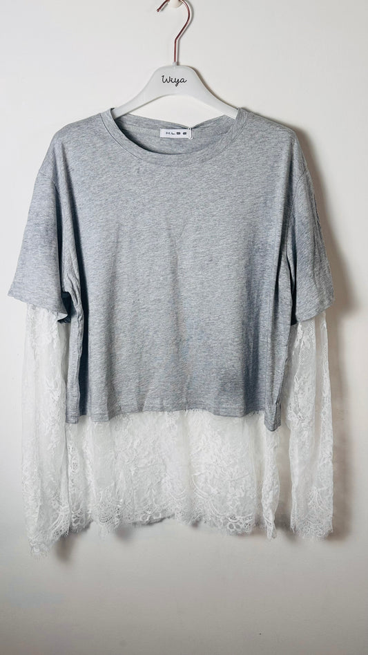 Camiseta combi encaje