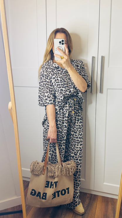 Leopard print cotton shirt