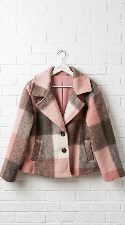 Chaqueta Corta Lana Tartán