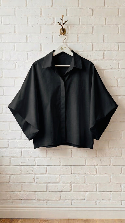 Camisa Oversize Popelin con Mangas Dapreadas +4 colores