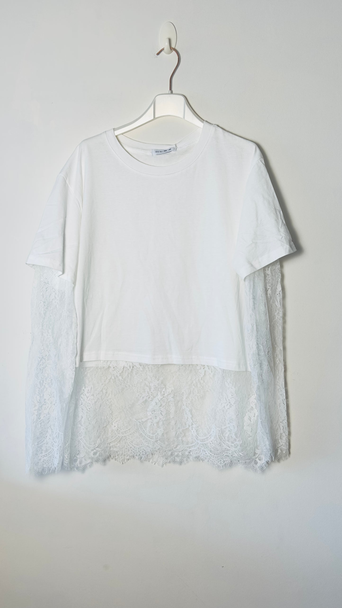 Camiseta combi encaje