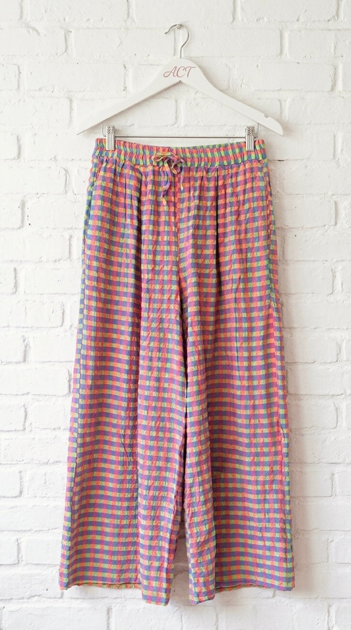 Pantalón vichy neón +1 color