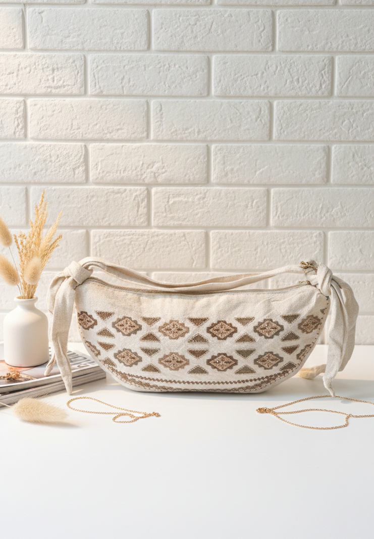 Bolso media luna boho
