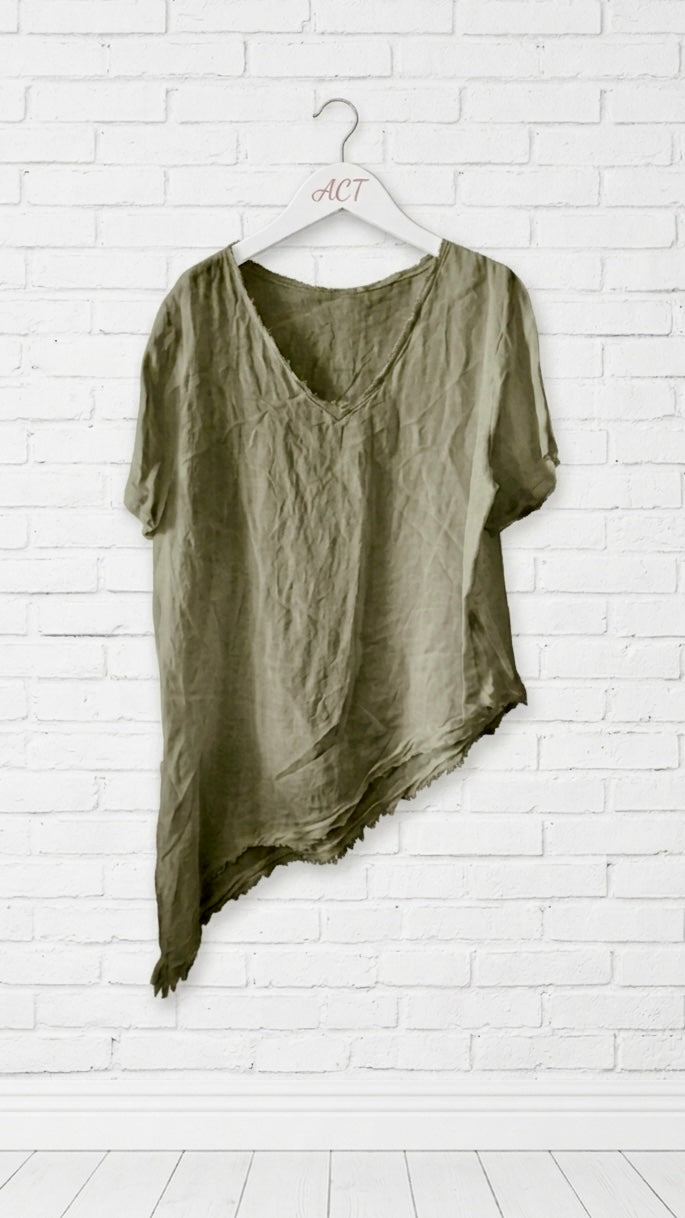 Blusa lino asimétrica Aurora +8colores