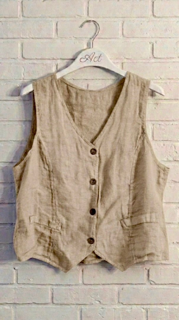 Chaleco de lino basic