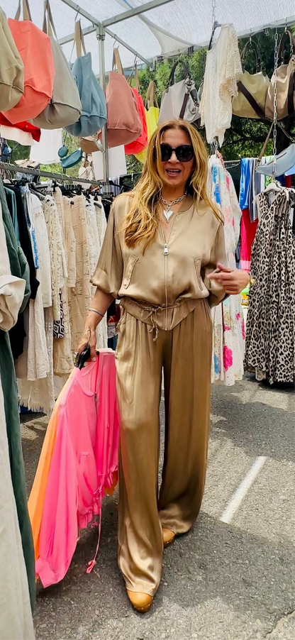 Pantalón raso palazzo