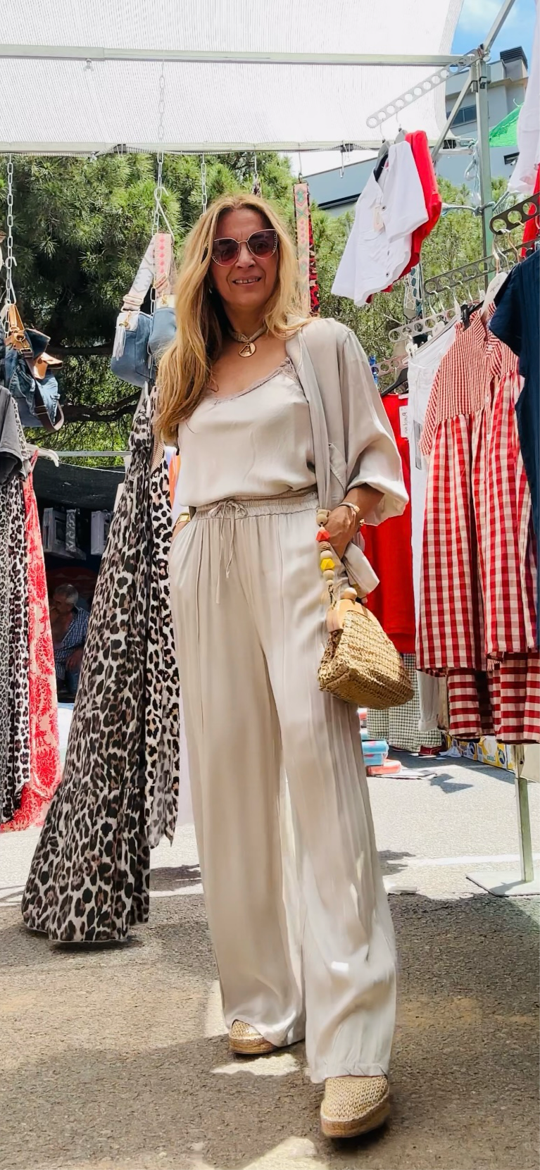 Pantalón raso palazzo