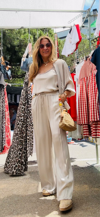 Pantalón raso palazzo