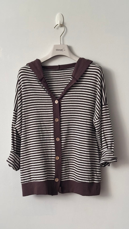 Cárdigan de rayas con capucha +2 colores