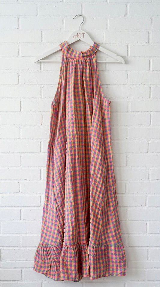 Vestido halter vichy lazo +2 colores