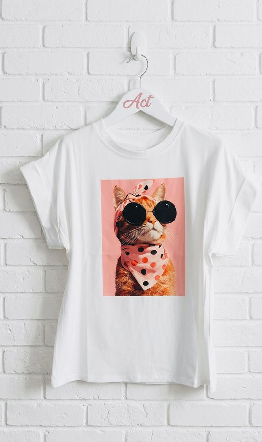 Camiseta Cat Fashion + 1color