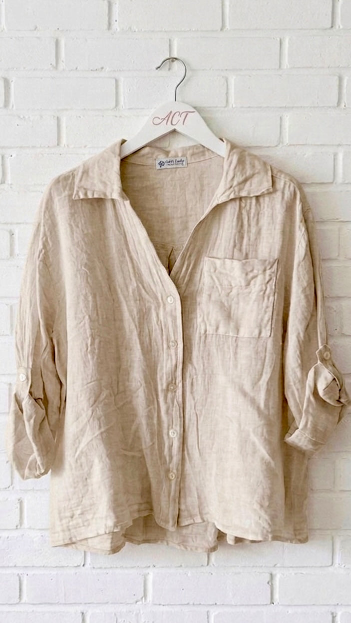 Camisa basic de lino Aurora +8colores