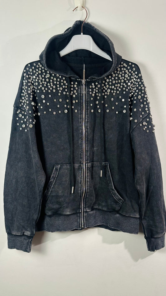 Sudadera Strass con cremallera