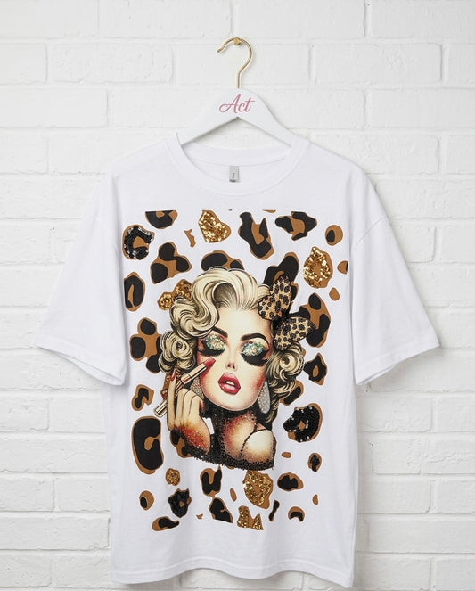 Camiseta glam leopard +1 color