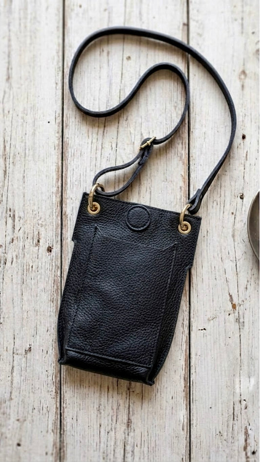 Bandolera Porta Móvil de Piel & Pelo Leopardo