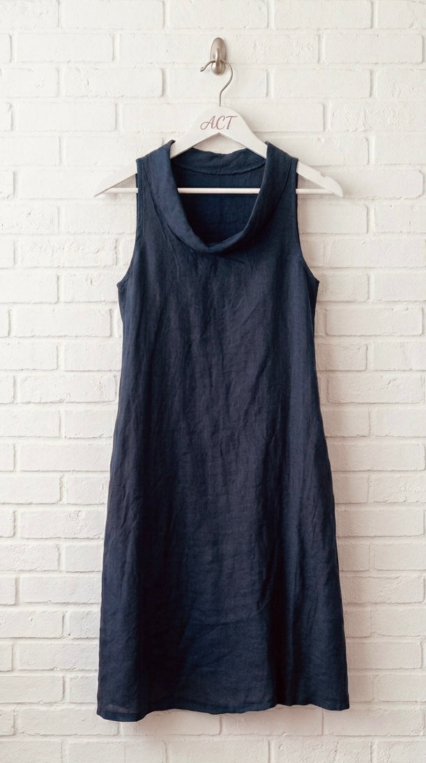 Vestido midi lino escote desbocado +8 colores