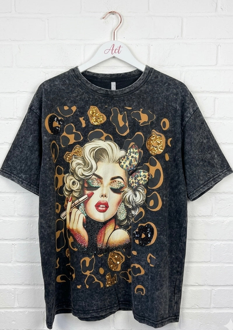 Camiseta glam leopard +1 color