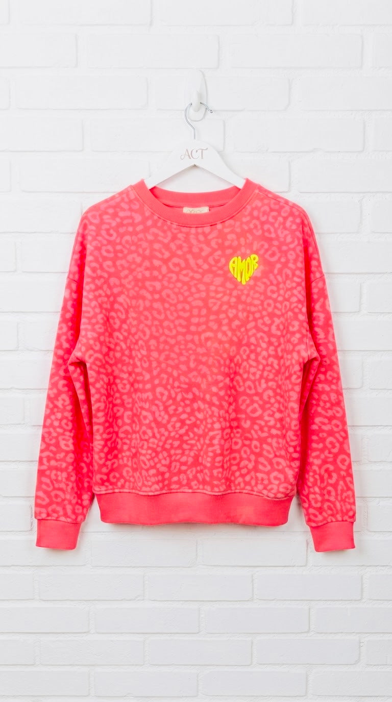 Sudadera Amor Club Flúor
