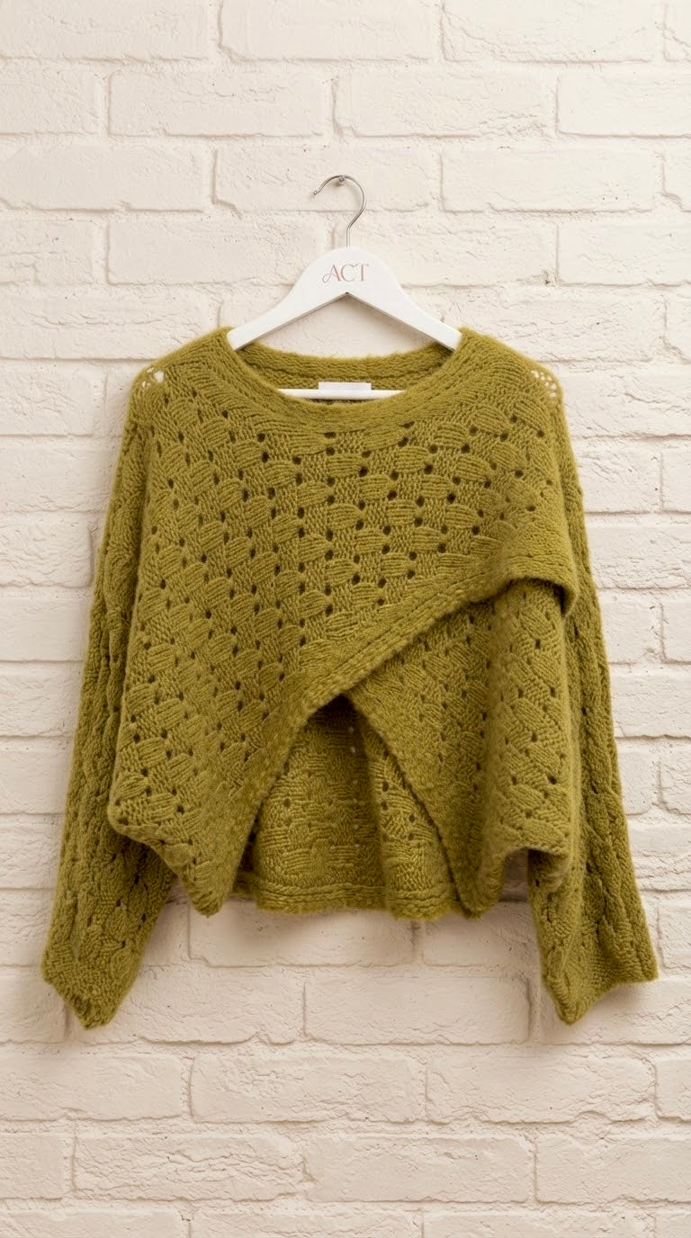 Jersey Poncho Cruzado de Punto Calado +2 colores