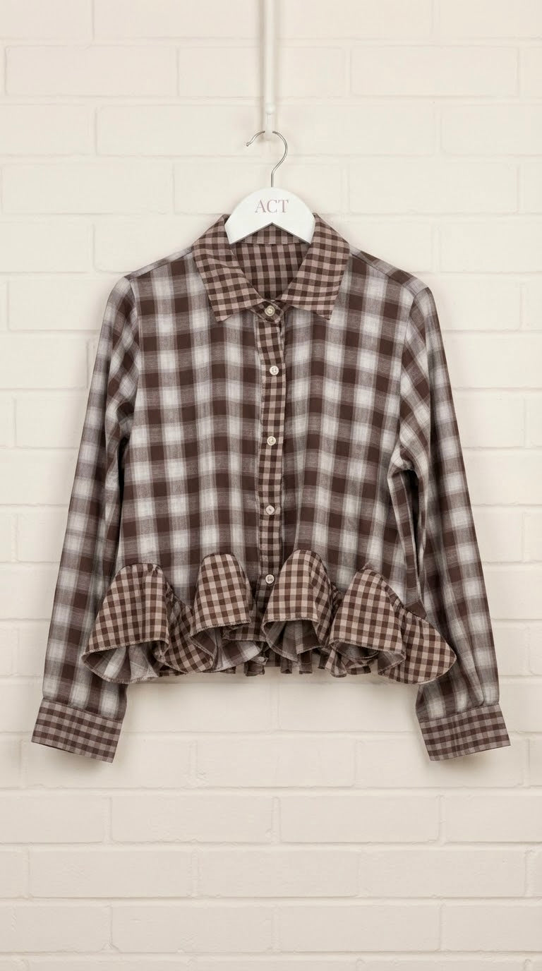 Camisa Volante Vichy +1color
