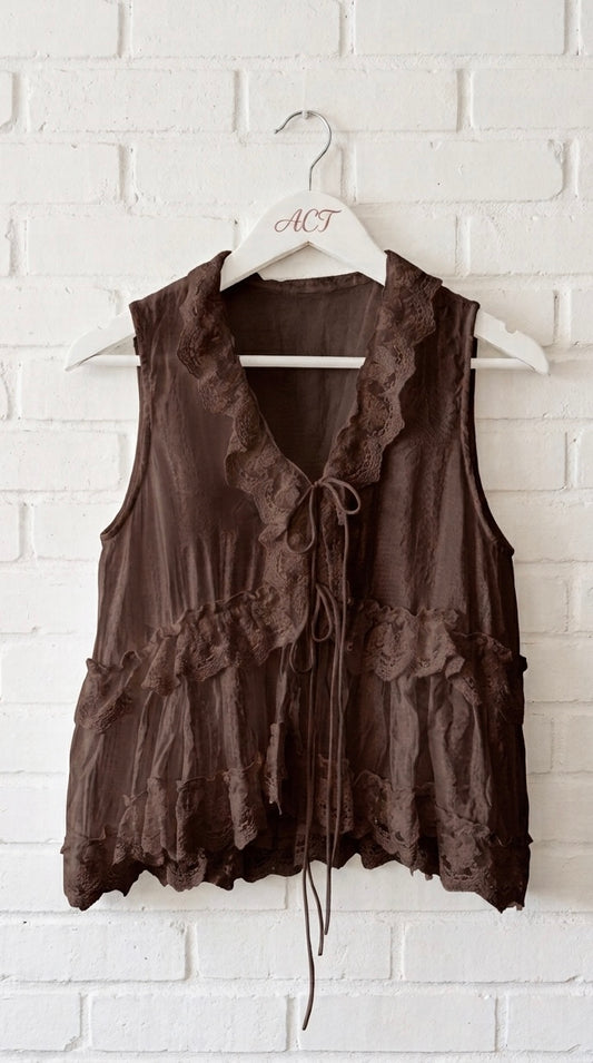Blusa chaleco encaje encanto +3 colores